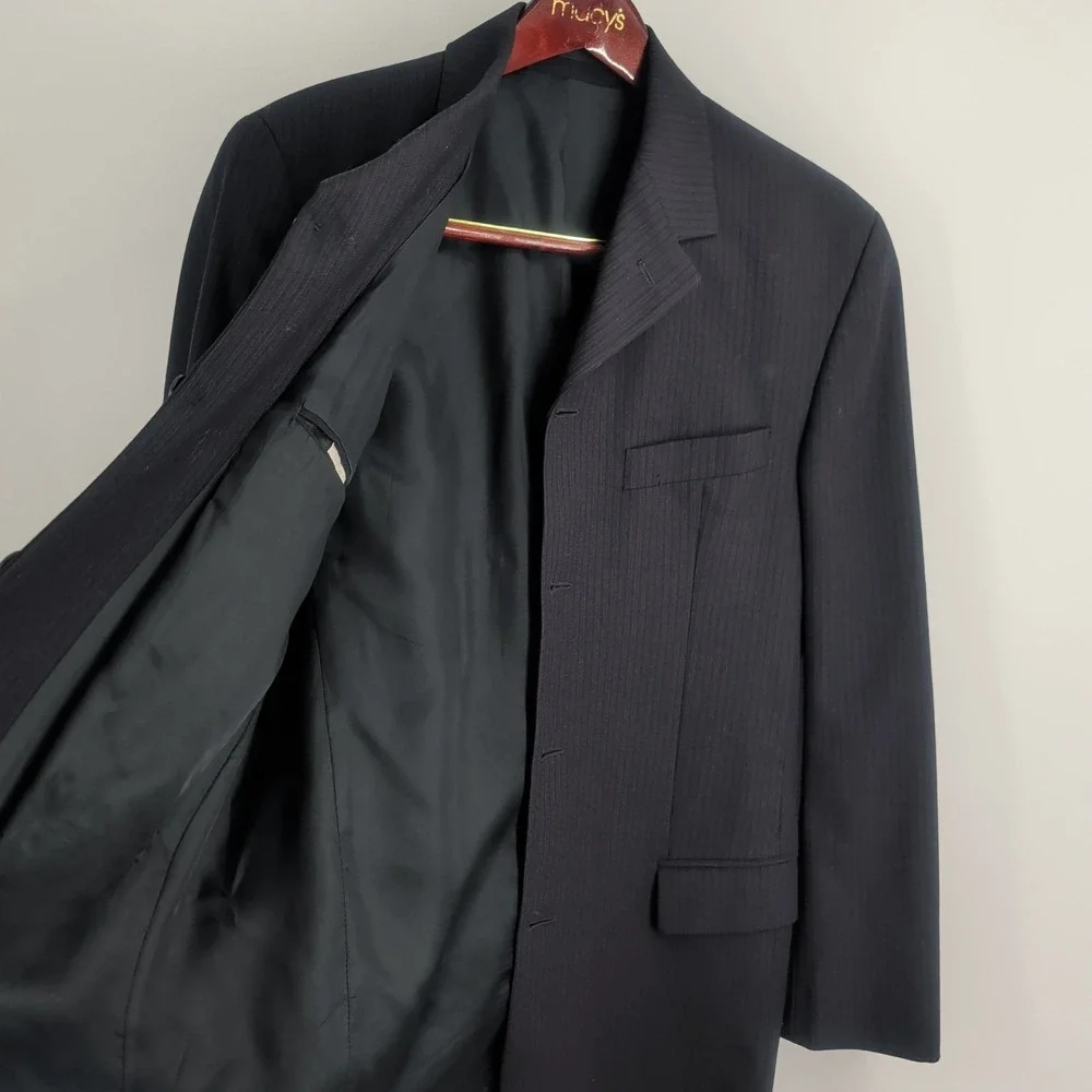 LH Limehaus Lapel Notched Collar Western Classic Blazer Jacket Black Size 42‎